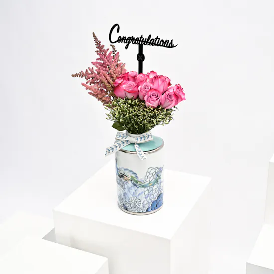 Elegant Congratulation Bloom Vase