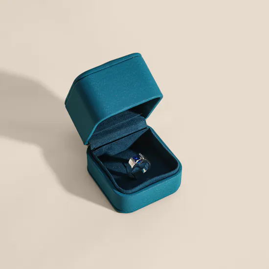 Floward Sapphire Monolith Silver Men's Ring | Size 6