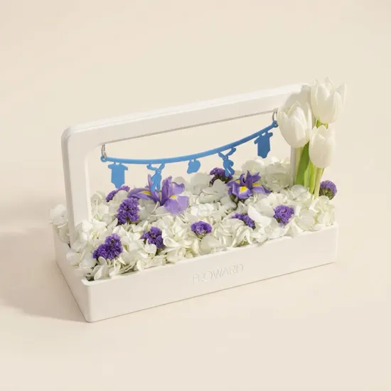 Floward New Baby Boy Flowers Tray
