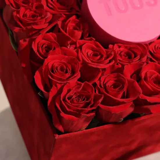 Tous My Other Half Short Two-Tone Heart Necklace | Crimson Love Rose Box