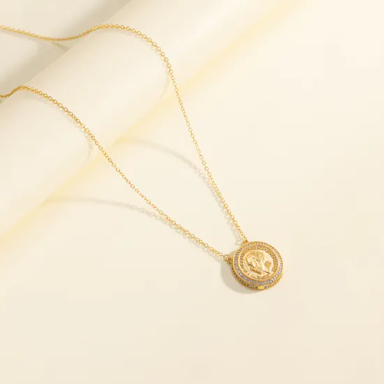 Hrh Gold Plated Coin Necklace