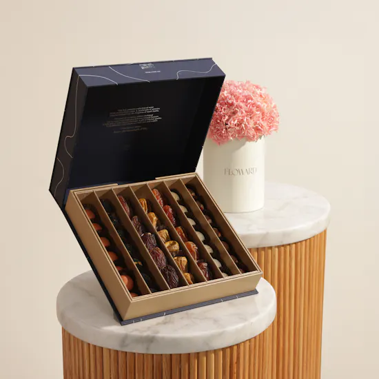 Nua Small Classic Signature Date and Chocolate Bonbon Box | Unique Moments Flowers