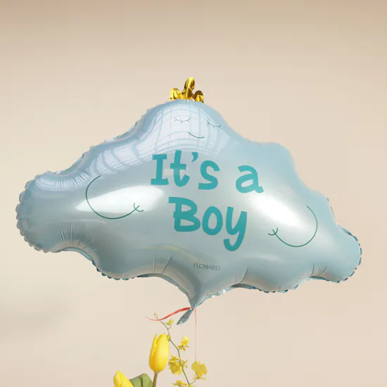 Floward New Baby Boy Chocolates and Flowers Vase