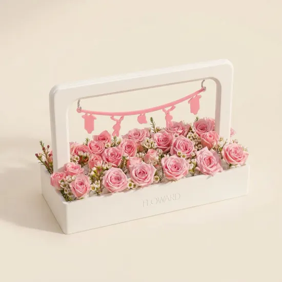Pink Baby Girl Floral Tray