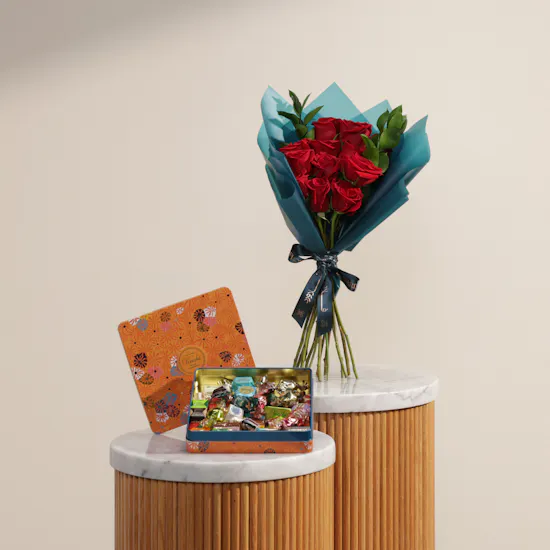 Venchi Murrine Maxi Assorted Chocolates Orange Tin Box | Delicate Flowers