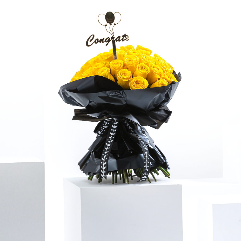 Congrats Bouquet | Yellow Roses 