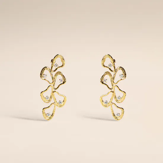 Lynyer Gold-plated Celestial Explosion Drop Earrings
