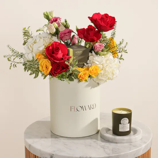 Echoes Basil & Green Tea Small Candle | Memories Written in Flowers Box
