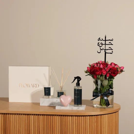 Floward Lovely Orchid Elegant Home Set | Happy Birthday Vase