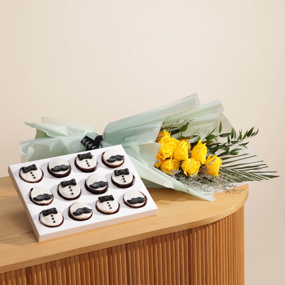 NJD Dad Chocolate Cupcakes | Yellow Blooms