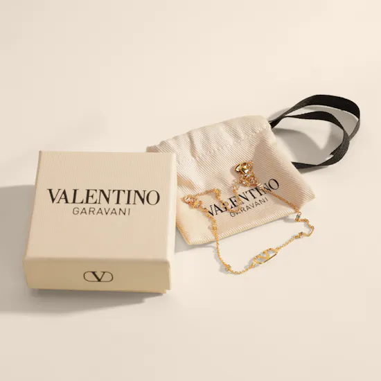 Valentino Garavani Mini Vlogo Signature with Swarovski Crystals Necklace