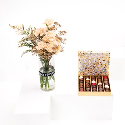 Ramadan flower & box of Bateel najma collection - truffles  chocolates