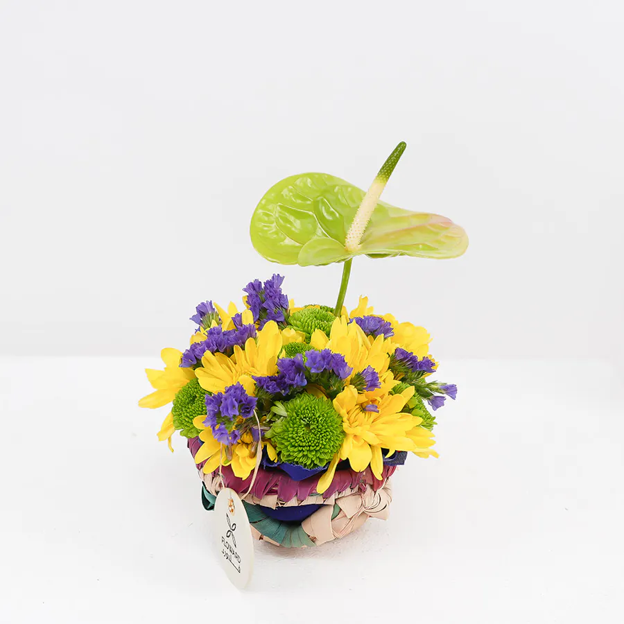 Mini Vibrant Blooms Basket 1