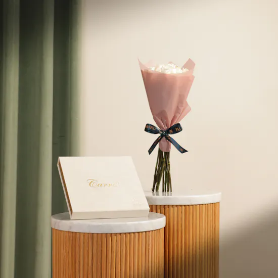 Godiva Fabric Carré Chocolate Box | Majestic Flowers Bouquet