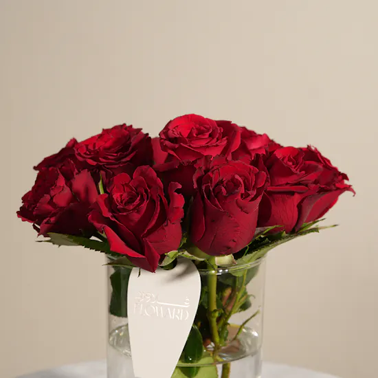 Scarlet Symphony Rose Vase | 10 Flowers