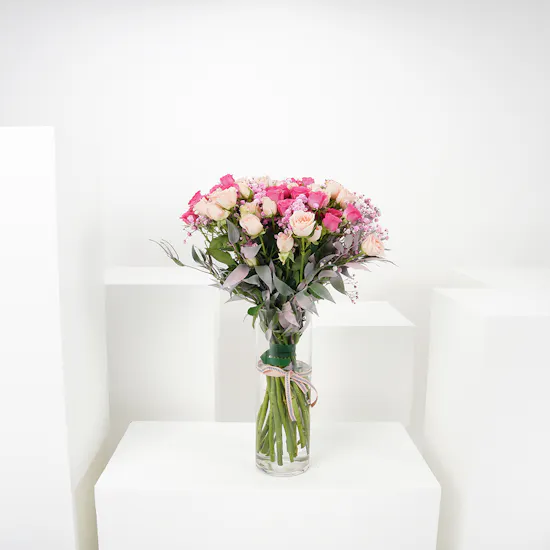 Peachy Fuchsia Elegance | Flower Vase