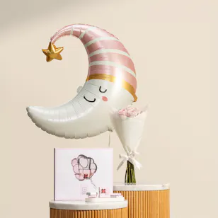 Patchi Baby Girl Small Chocolate Box | Moon Pink Balloon and Flowers