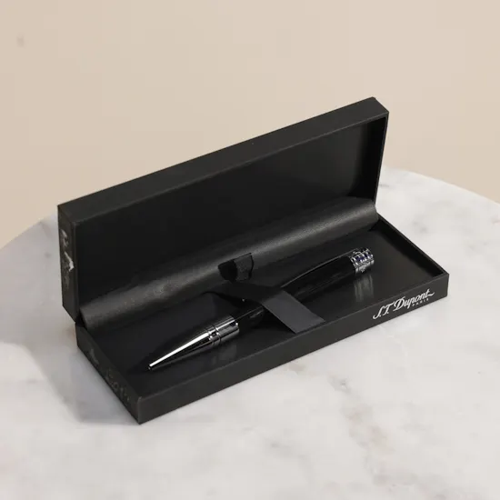 S.T. Dupont Initial Black and Chrome Ballpoint Pen