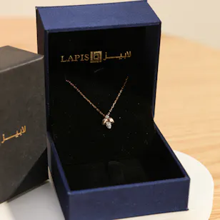 Lapis Diamond White and Rose Gold Pendant Necklace 