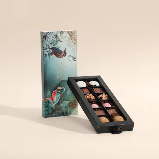 Chocolate Creations Chocolate Box and Feel Good Tea Box with Flowers