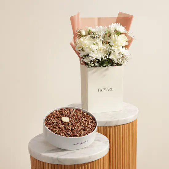 Aani & Dani Trifle Pecan Nut Caramel Cake | Simply to Delight You Flower Bouquet