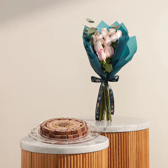 Soucolat Jaipur Trio Mix Round Tray | Elegant Charm Flowers