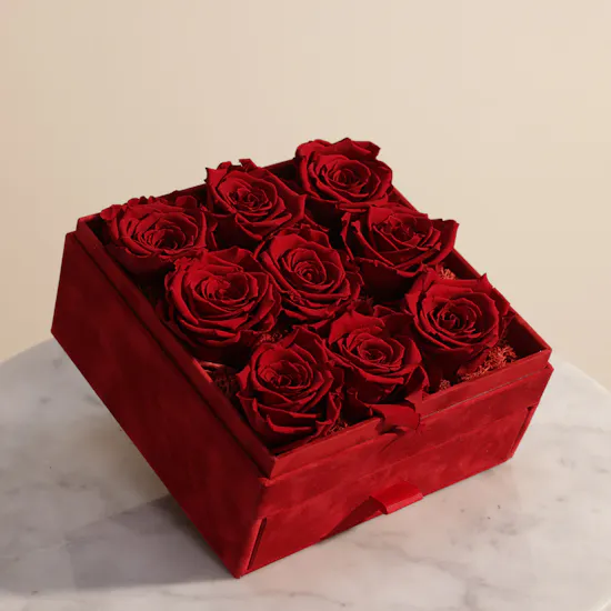 Floward Enchanting Chocolate Box | Red Preserved Roses