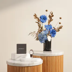 Emporio Armani Minimalist Brown Leather Strap Men's Watch | Fantastic Flowers
