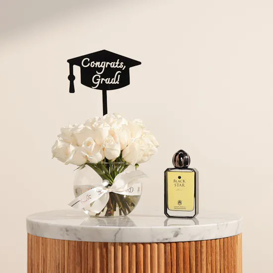 Abdul Samad Al Qurashi Black Star EDP Men Perfume | Congrats Grad! Flower Vase