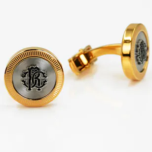 Roberto Cavalli Cuﬄinks | Silver and Gold 