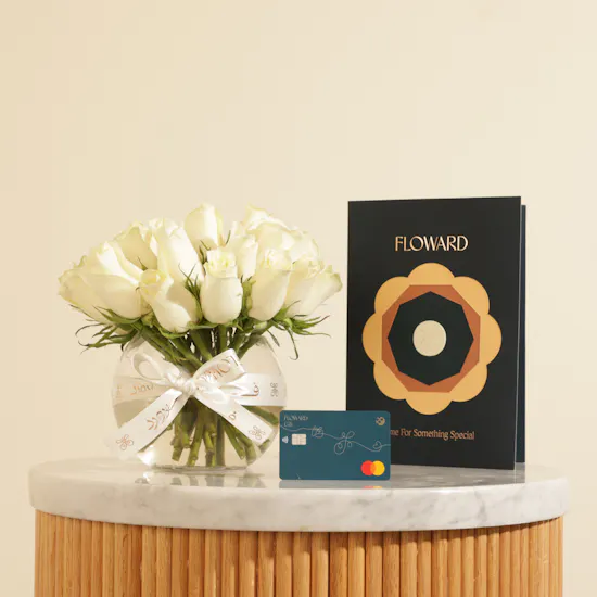 Floward Card 35 BHD | I Love You Flowers and Balloon