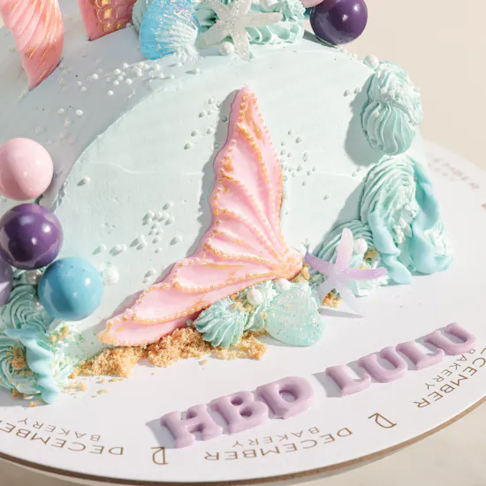 December Cake Personalized Mermaid Oval Cake