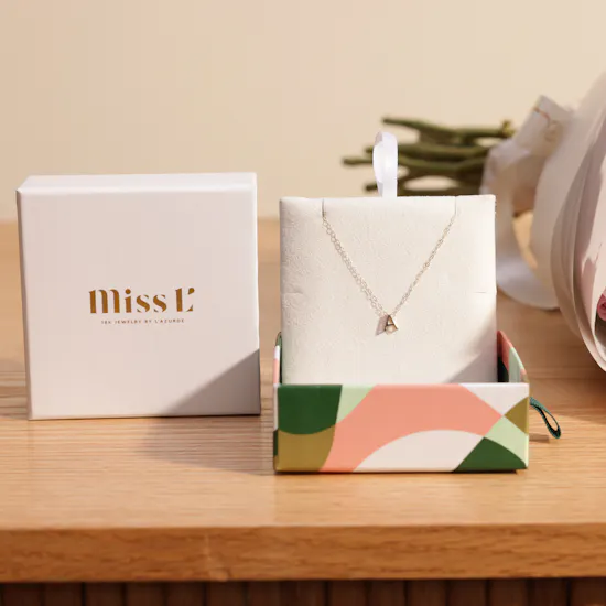 Miss L By L'azurde Gold Letter Elegant Necklace | Flowers