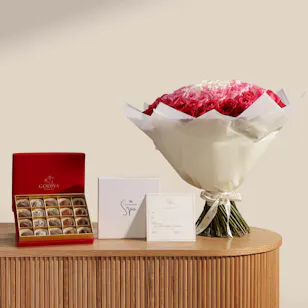 Waldorf Astoria Spa Deep Tissue Massage Gift Voucher | Godiva Chocolate Box and Flower Bouquet
