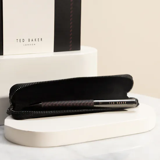 Ted Baker Wilston Black and Brown Notebook & Pen Set