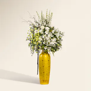 Imposing Golden Grace Flower Vase