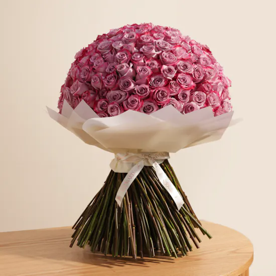 Royal Purple Roses Bouquet | 250 Flower