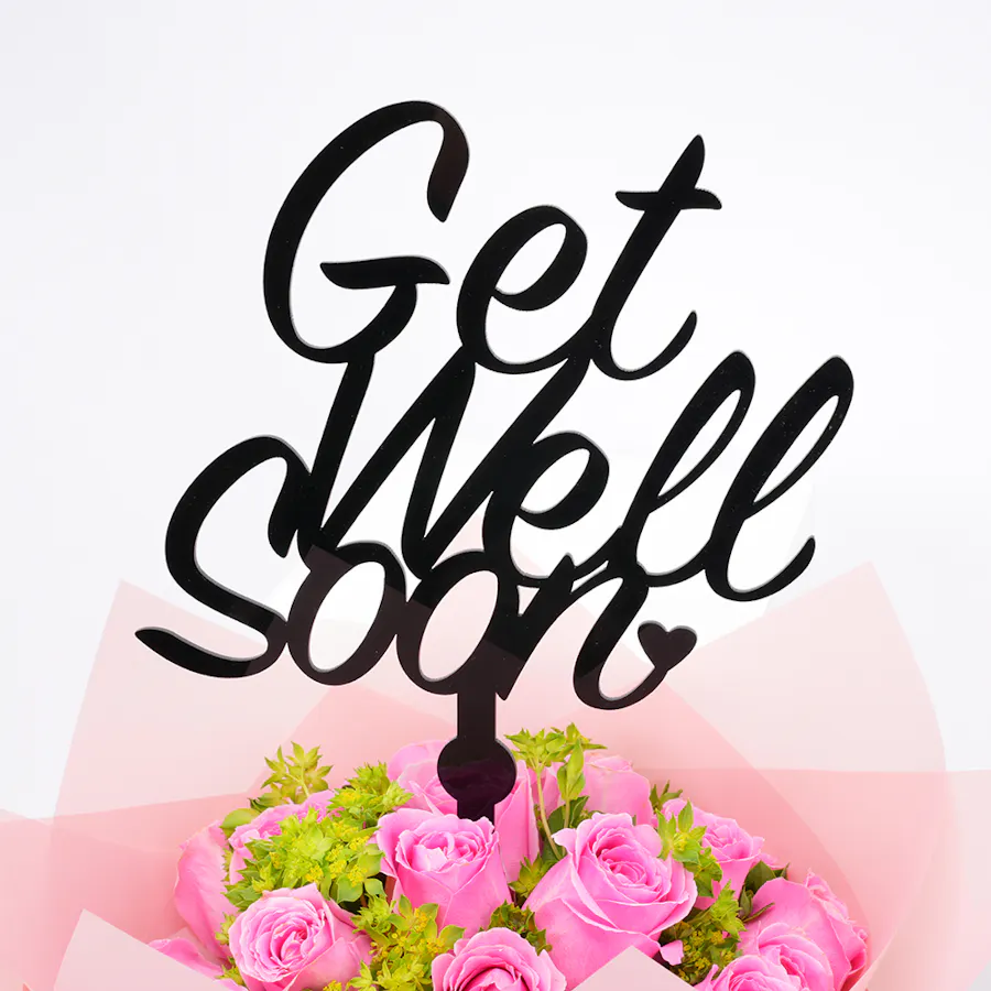 Hanoverian Caramel Chocolate Box with Get Well Soon Blooms Bouquet 4