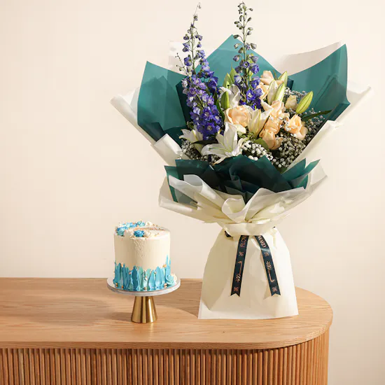 Floward Friendship Day Cake | Angelic Flowers Bouquet