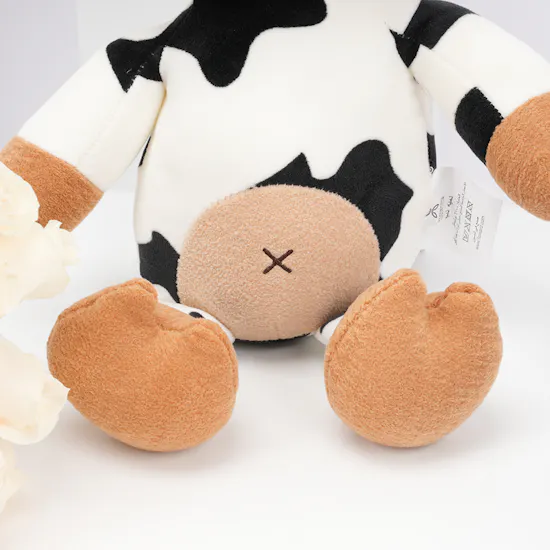 Floward Plush Cow with 25 White Roses Bouquet