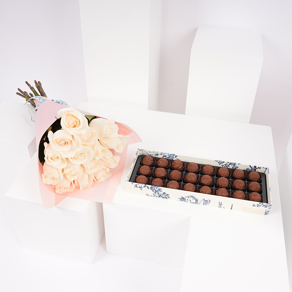 صندوق شوكولاته ترافل من هنوفيرين | الجوري الابيض