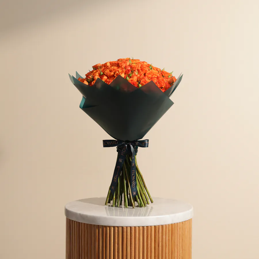 Sunset Bliss Baby Rose Bouquet 1