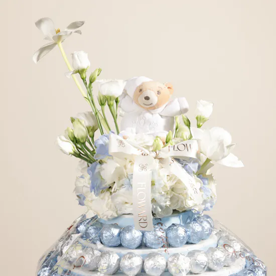 Creolate Baby Boy Small Praline Tower | White Whispers Flowers