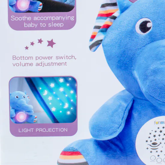 Furry ELEPHANT toy with lights and music for kids