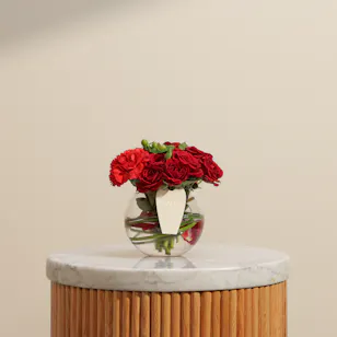 Crimson Touch Flowers Vase