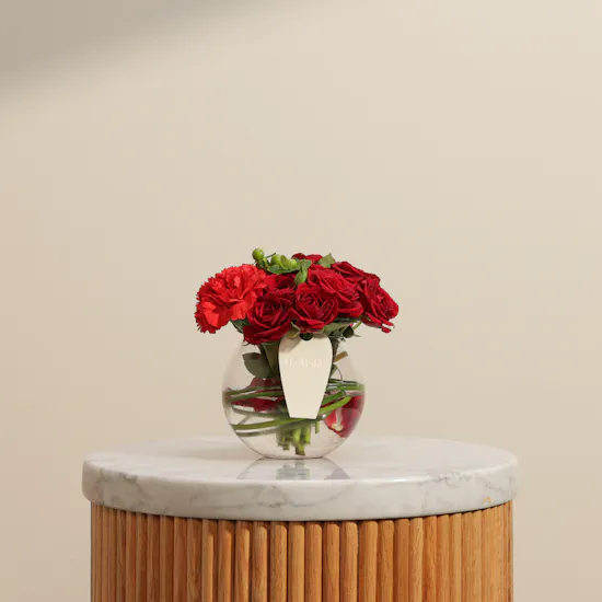 Crimson Touch Flowers Vase