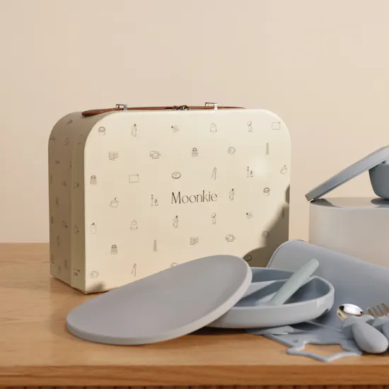 Moonkie Sky Blue First Bites Baby Gift Set