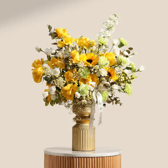 Golden Hyacinth Flower Vase