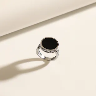 Floward Royal Black Onyx Men's Signet Ring | Size 5
