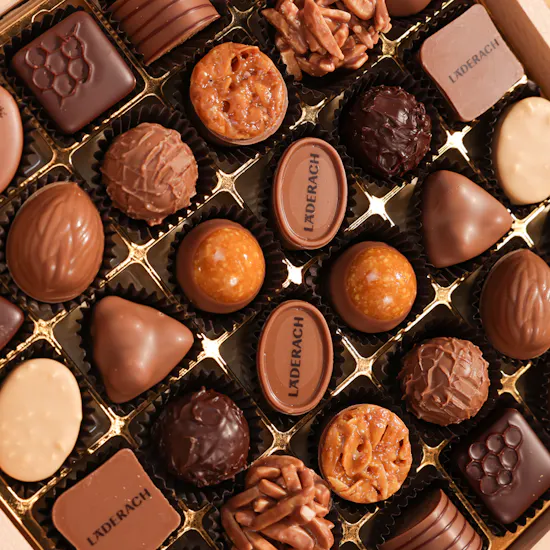 Laderach Praline Chocolates Wooden Box | Happy Birthday Flowers Vase